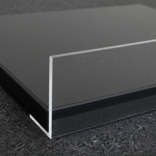 Melaminhylde sort, skrå, med forkant i krom, 91 x 37 cm