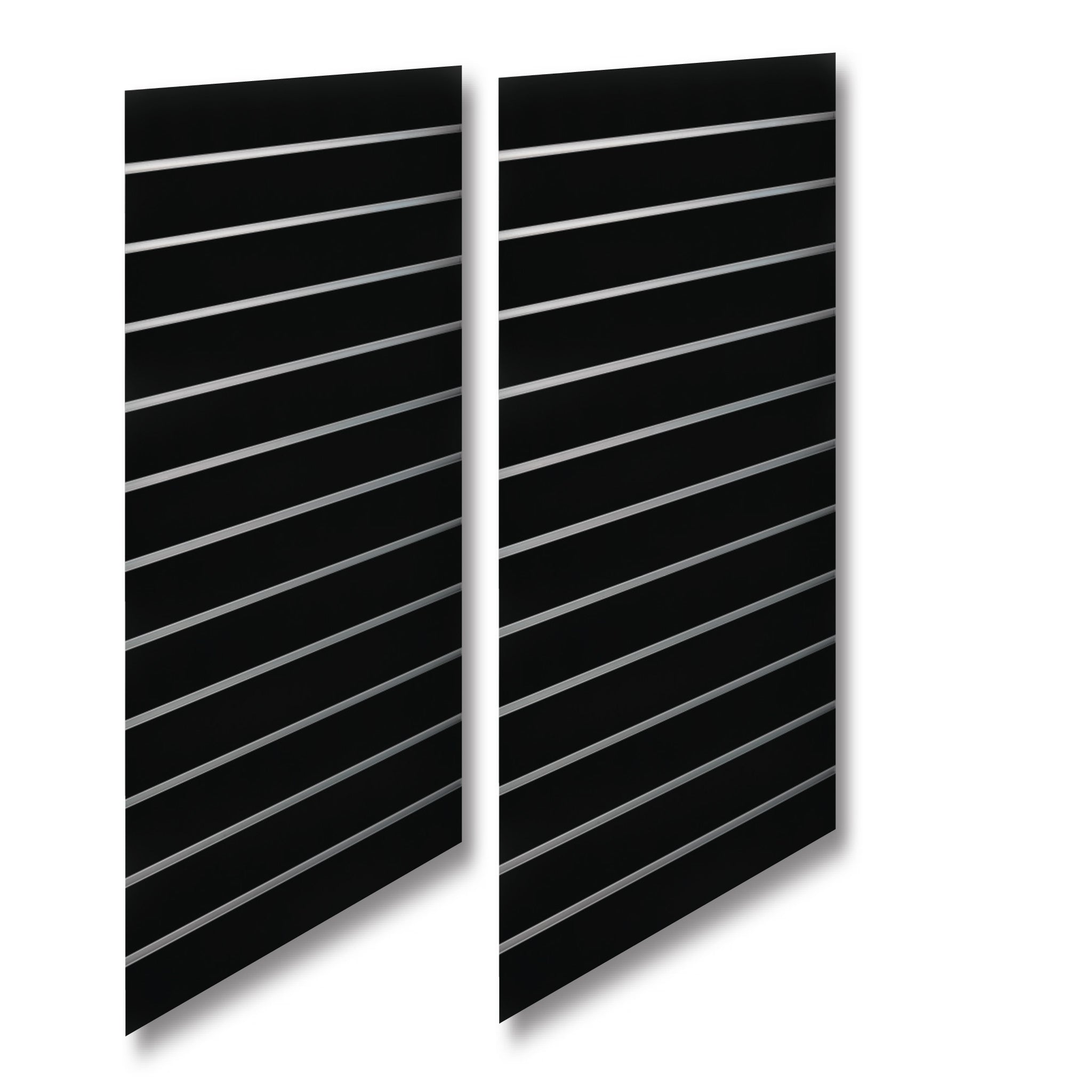 Spånskivepanel - Standard (59,5 x 240 cm) - Svart med aluminiumlister