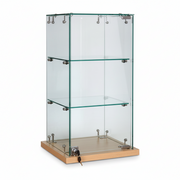 Bordmonterad vitrinskåp, Slimline, lönn, B33 x D33 x H61