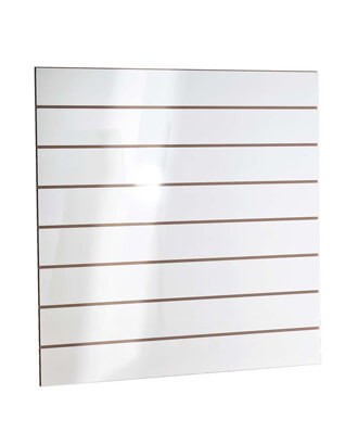 Hvidt højglans rillepanel 120 x 240 cm uden lister