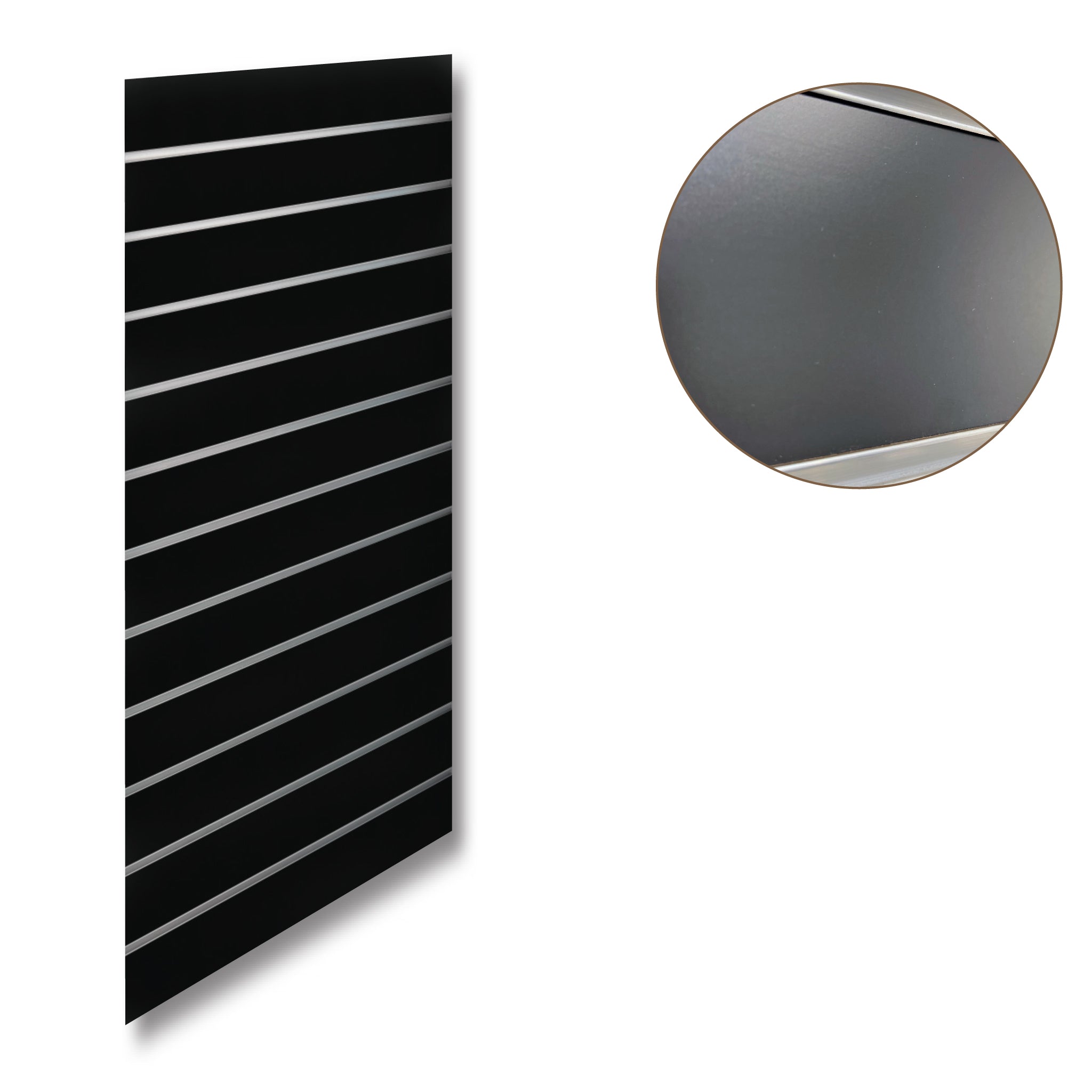 Rillpanel - Standard (59,5 x 120 cm) - Svart med aluminiumlister