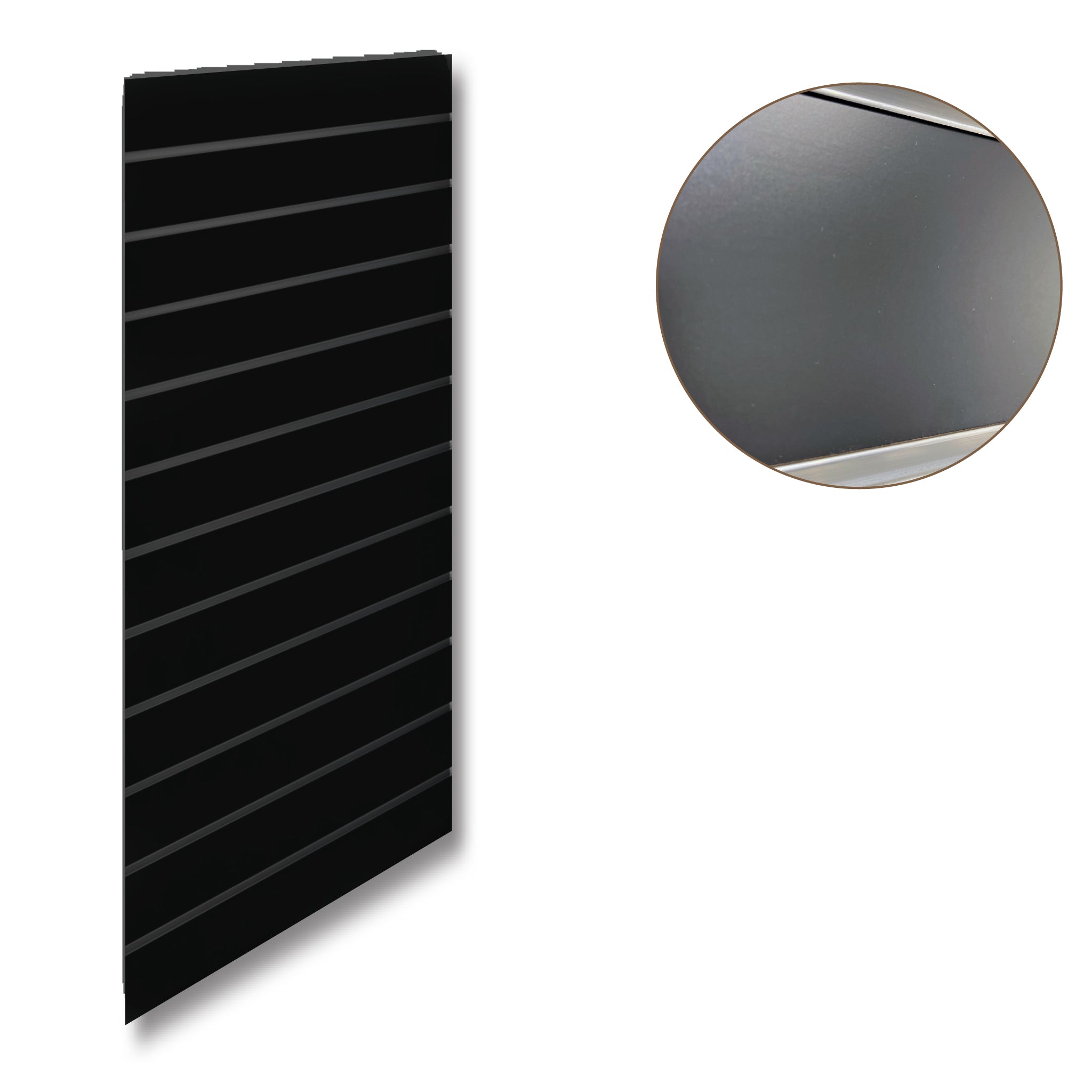 Rillpanel - Standard (59,5 x 120 cm) - Svart med aluminiumlister i svart