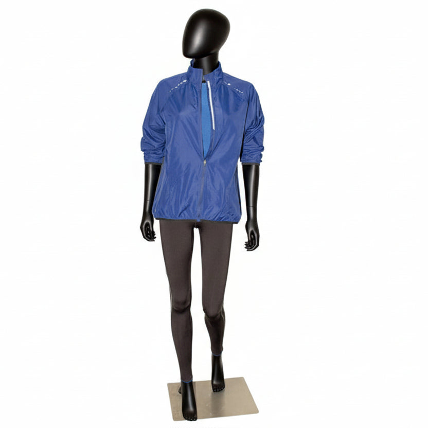 Standard dammannequin, B, med raka armar och förskjuten fotställning, huvud utan ansiktsdrag och borstad satin metallfotplatta, svart