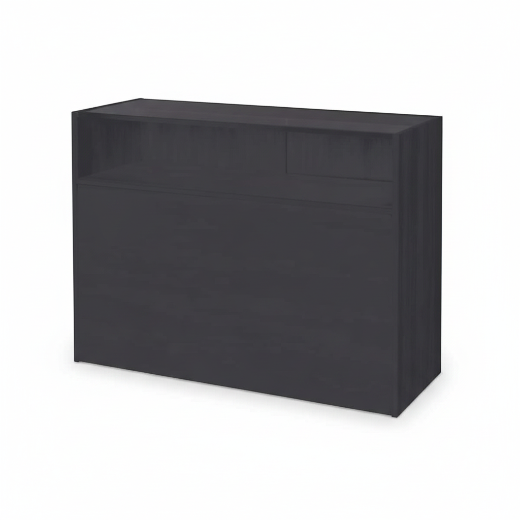 Slimline Disk, glasmodul, med 1/4 glasfront och skjutluckor, svart, B 122 × D 46 × H 96 cm