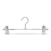 Klämhängare, metallbåge (B 30 cm.) - 100 st. Vit. Byxhängare