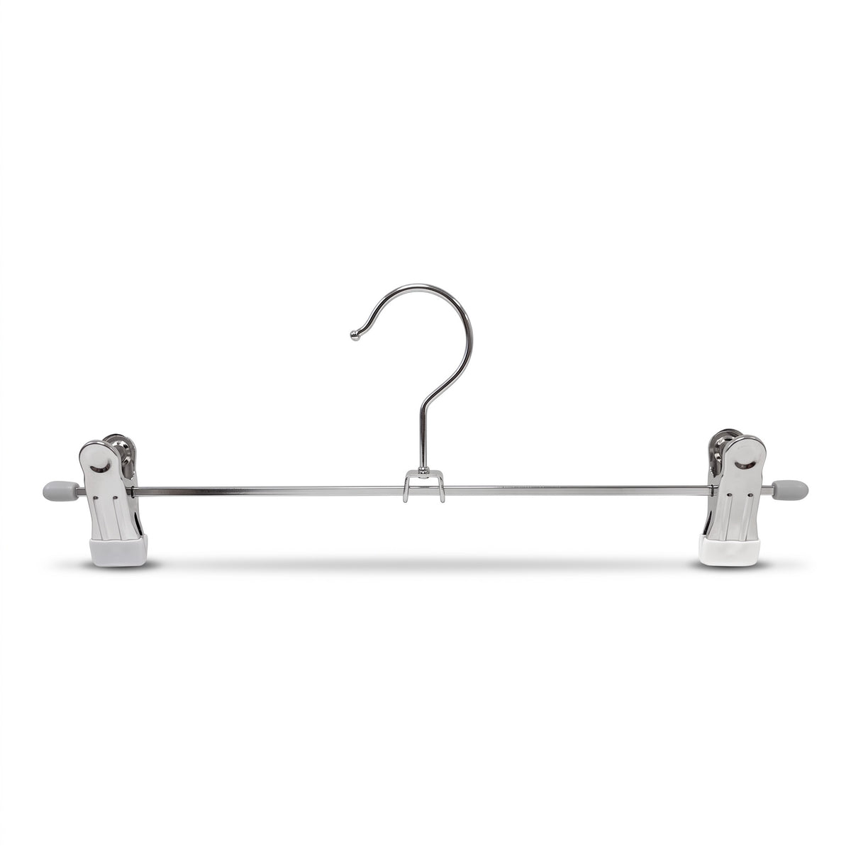 Klämhängare, metallbåge (B 30 cm.) - 100 st. Vit. Byxhängare
