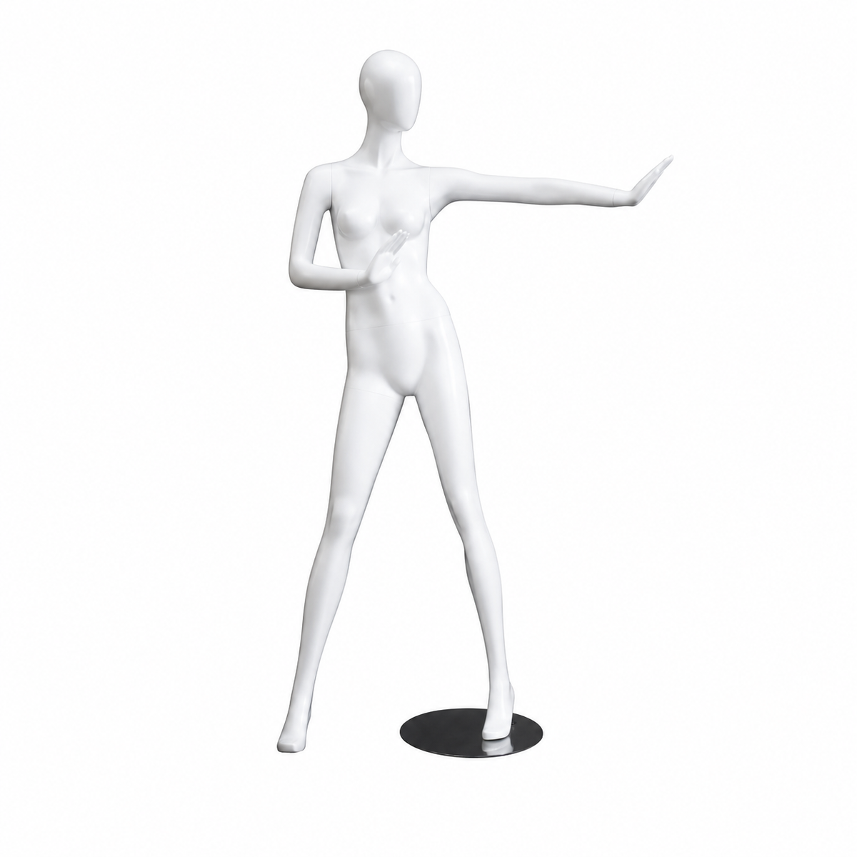 1100 Faceless dammannekäng. Vit högblank med Faceless huvud. H 178 cm. Stop disko