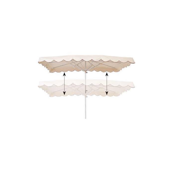 Markedsparasol, rå hvid. 4 x 3 mtr. H 270 cm.