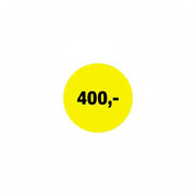 Rabattetikett 400 kr. Rulle med 500 st. Ø 30 mm.