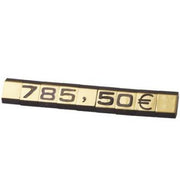 Prisetiketset, 360 st. m/ stativ. Guld L7 x H9.5 mm.