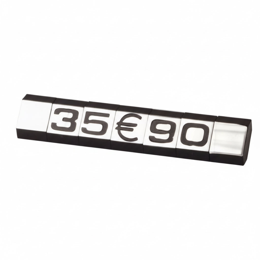 Prismärkesset, 360 st. m/ stånd. Silver L7 x H9.5 mm.