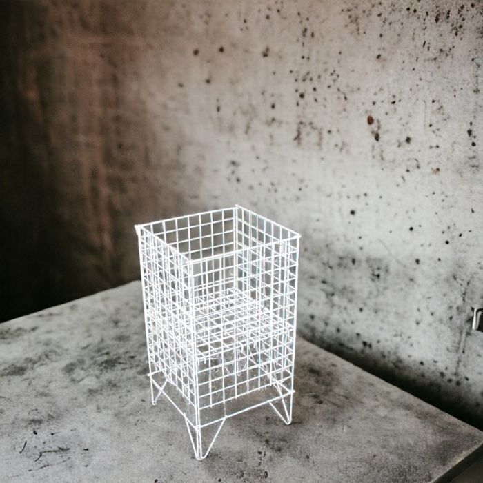 Varukorg - 43 x 43 cm, vit. Nancy light