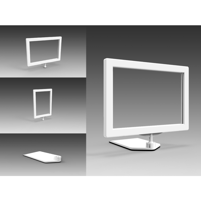 Skyltställ. A7 med magnetfot. VIT