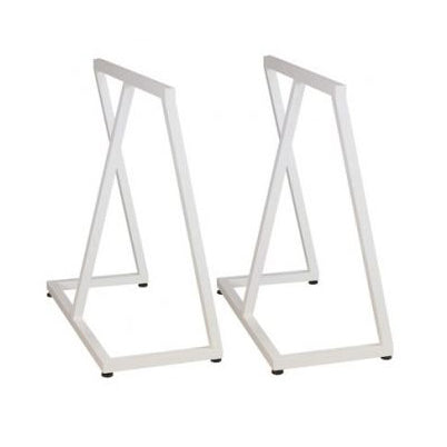 Bordstel/bukke i vitt. Set om 2 st. 63 x 32 H 70 cm.