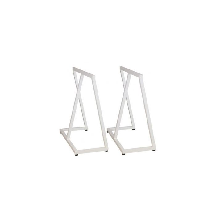 Bordstel/bukke i vitt. Set om 2 st. 63 x 32 H 70 cm.