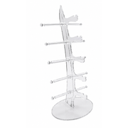 Brilldisplay på fot. Transparent t 5 glasögon. L 16 x B 10,5 x H 34 cm