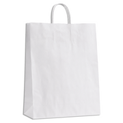 Papperspåse med tvinnade handtag. H44 cm. vit