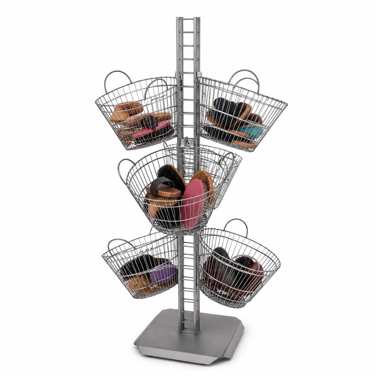 Flight korgtorn med 6 metallkorgar – titan, B95 x H165 cm
