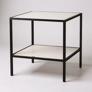 Luton, bord, med vit melaminskivor, svart stativ, 80 x 80 x H80 cm