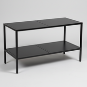 Luton, bord, med svarta melaminskivor, svart stativ, 160 x 80 x H80 cm