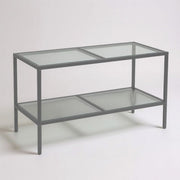 Luton, bord, med frostet glasplader, titan, 160 x 80 x H80 cm