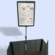 Skiltehållare, A4, med fjäder för tråd, plast, Svart