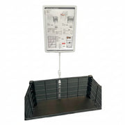 Skilteholder, A4, med fjeder till tråd, plast, Grå