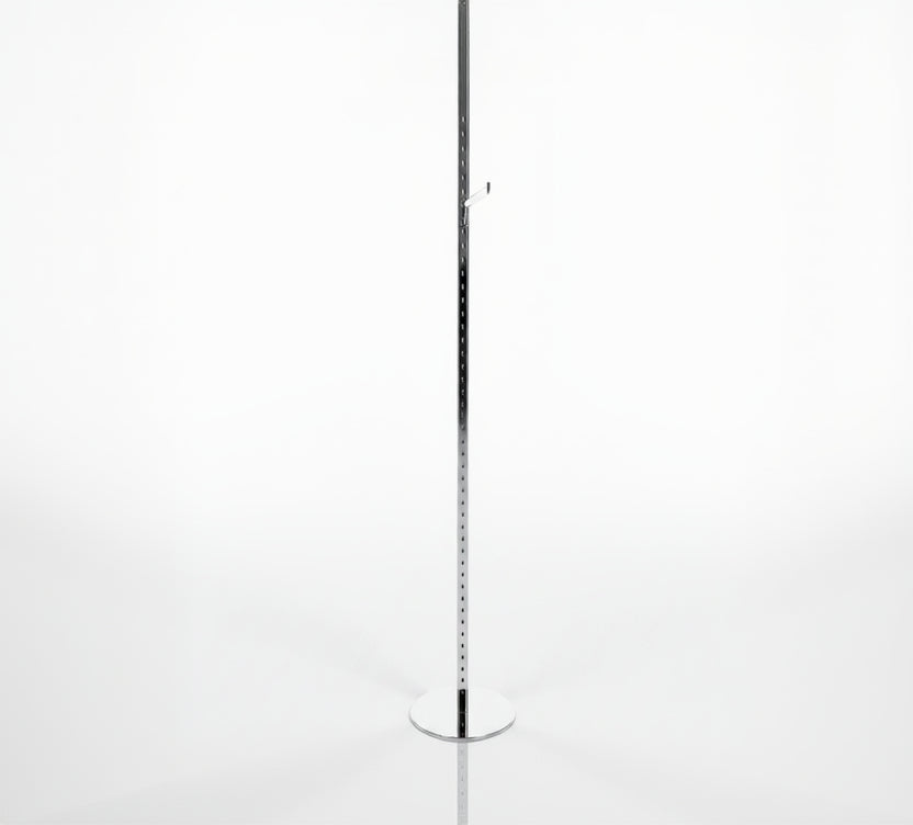 Fönster- / pelardisplay med fronthäng. 40 mm, H226 cm. Krom