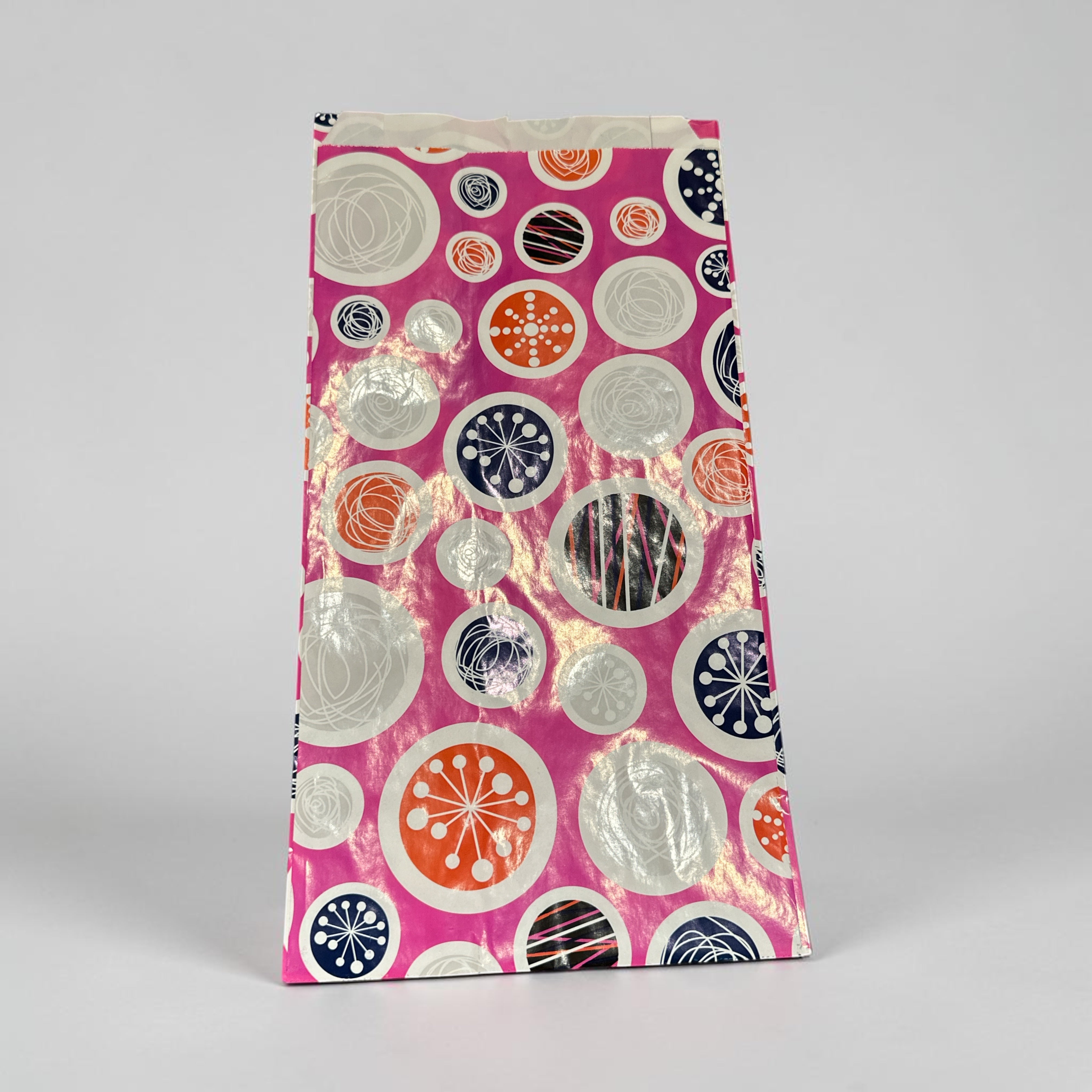 Presentpåse, ljuslila med cirklar H35 cm. 250 st.