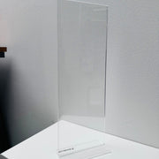 Skylthållare, ½ A4 hög, stående för bord, akryl