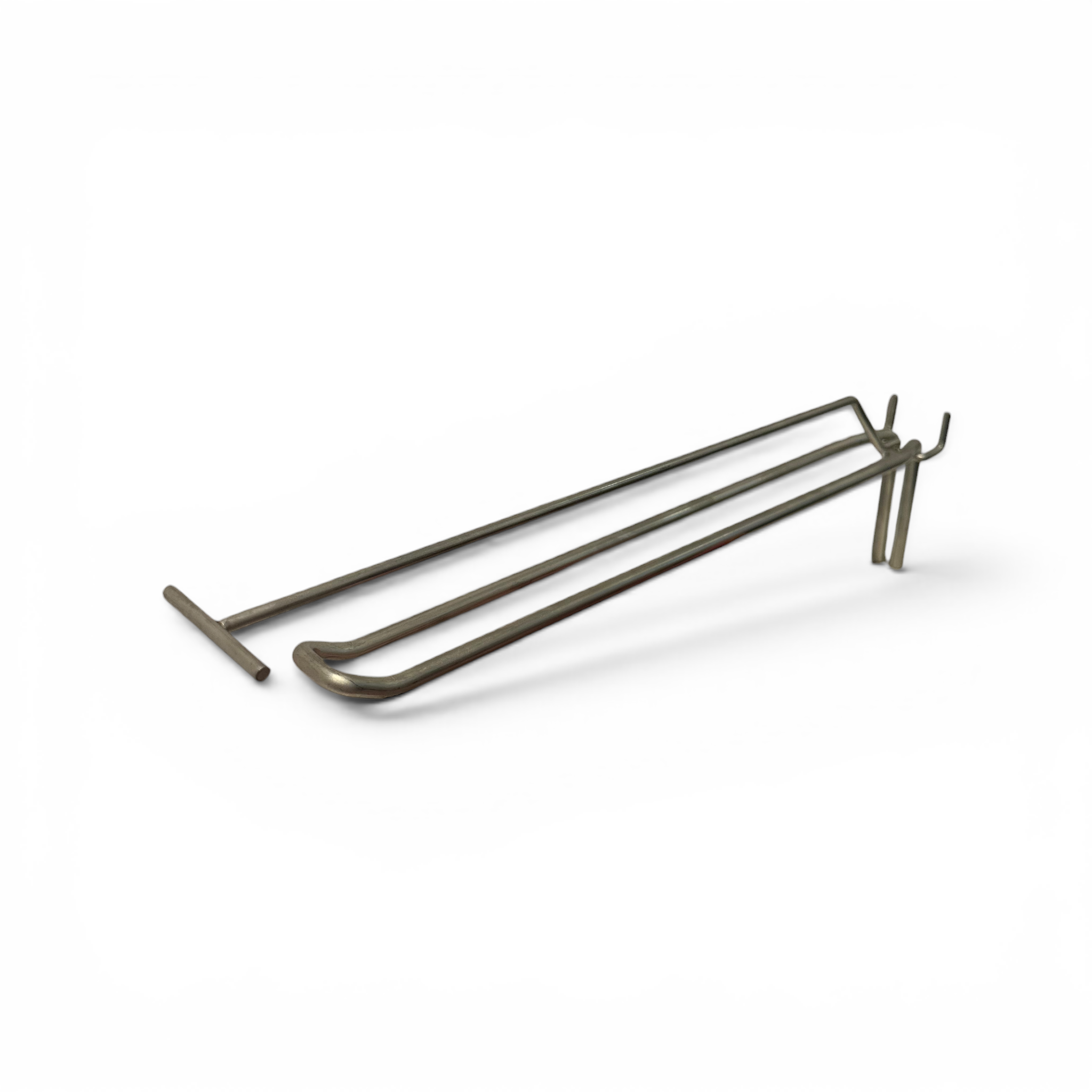 Eurokrok för hålplåt, zink, 30 cm, med T-stycke för prisskylt, ZINK. Ø 6mm