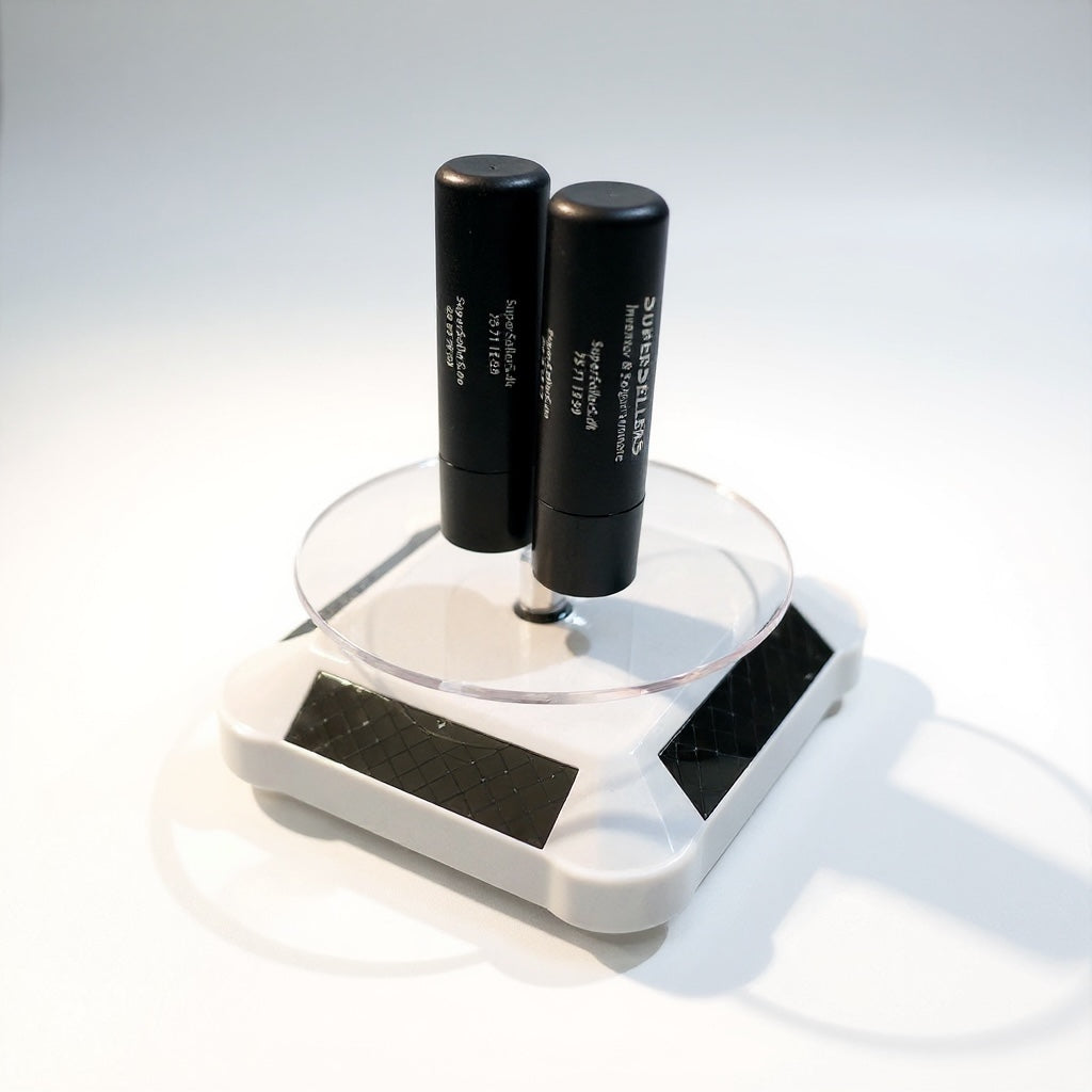 Drejesokkel, roterende display med solcelle.