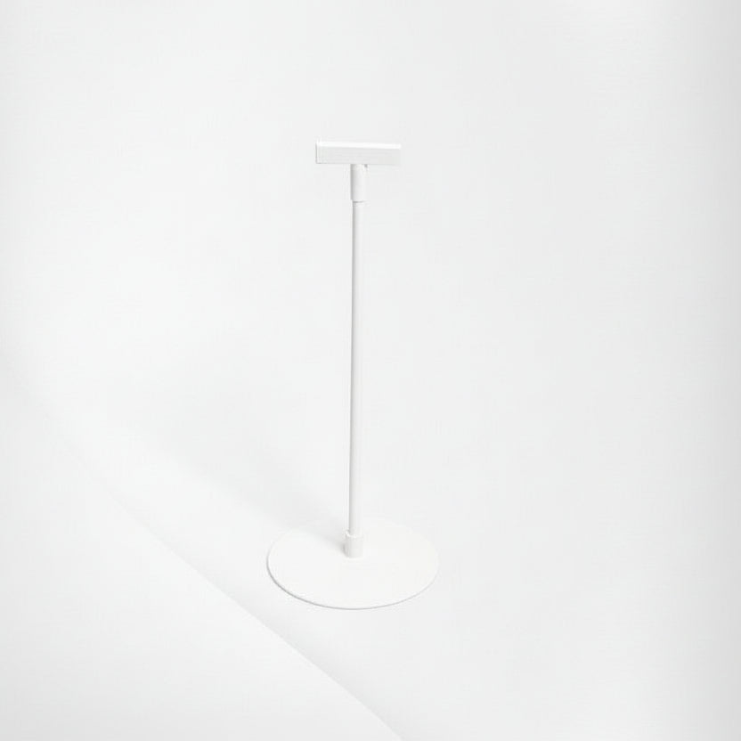 Skyltställ. Plastfot med stolpe. Fast höjd 33 cm. Vit