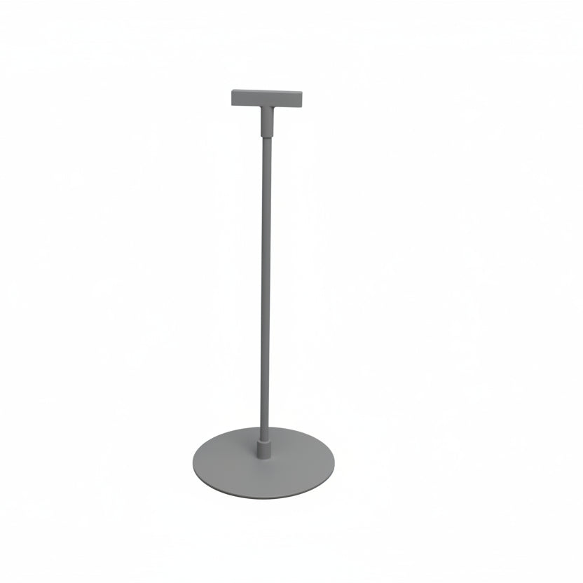Skyltställ. Plastfot med stång. Fast höjd 33 cm. MÖRKGRÅ