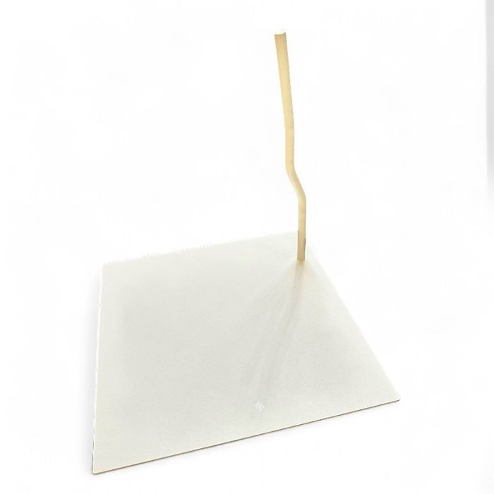 Fotplatta med läggspjut 12,2 mm. för mannequin, metall. Vit. 32 x 32 cm.