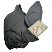 Överdrag, för fransk damgräddning, XXL, kort kropp, svart. Bomullsblandning