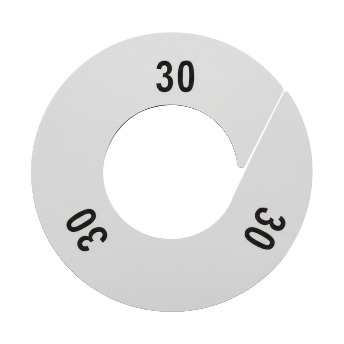 Konfektionsnumre, rund model, hvid - 10 stk. Størrelser fra 1 til XXXL