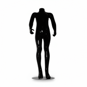 Familje barnmannekäng. Svart högblank utan huvud. 8–10 år. H 114 cm. Rund glaspublikfot