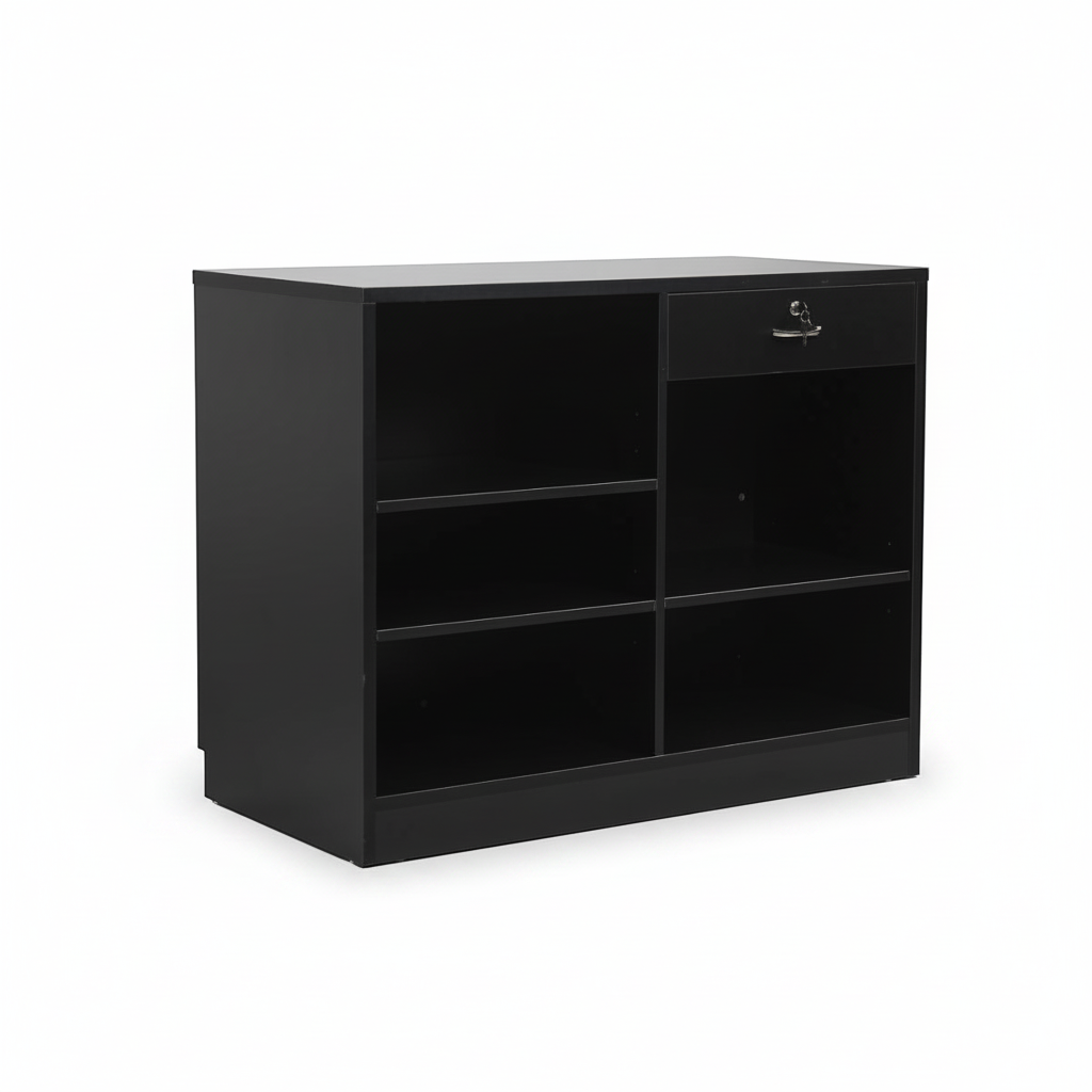 MADS bred butiksdisk, svart. B 120 - rillpanelfront