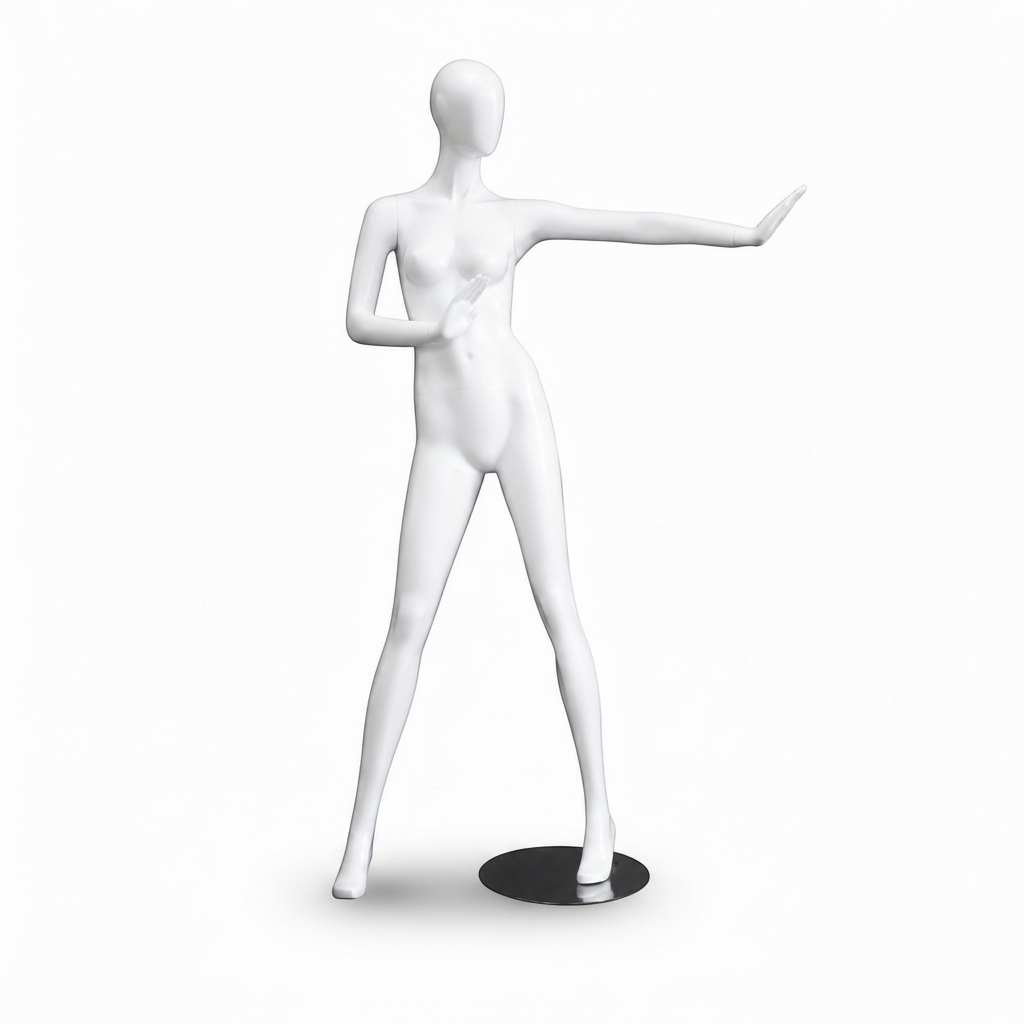 1100 Faceless dammannekäng. Vit högblank med Faceless huvud. H 178 cm. Stop disko