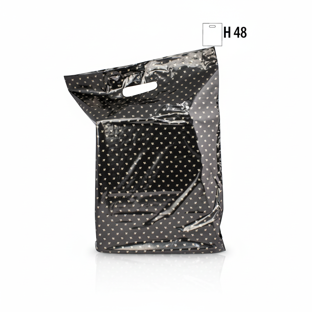 Plastpåse med guldbeläggt mönster - 300 st.