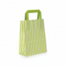 Papperspåse, randig, limegrön, B 18 x D/SF 8 x H 22 cm., förpackning om 50 st., 80 gram
