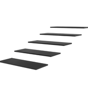 Melaminhylla (lätt struktur) rak, svart, 18 mm, 61 x 37 cm. (endast i förpackningar om 5 st.)