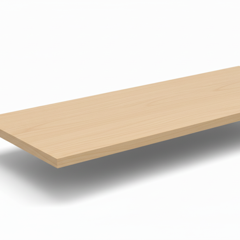 Melaminhylde ahorn, skrå, med forkant i krom, 91 x 37 cm