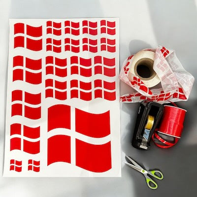 Affisch. Danska Dannebrog-flaggan, 50 x 70 cm - för utskärning