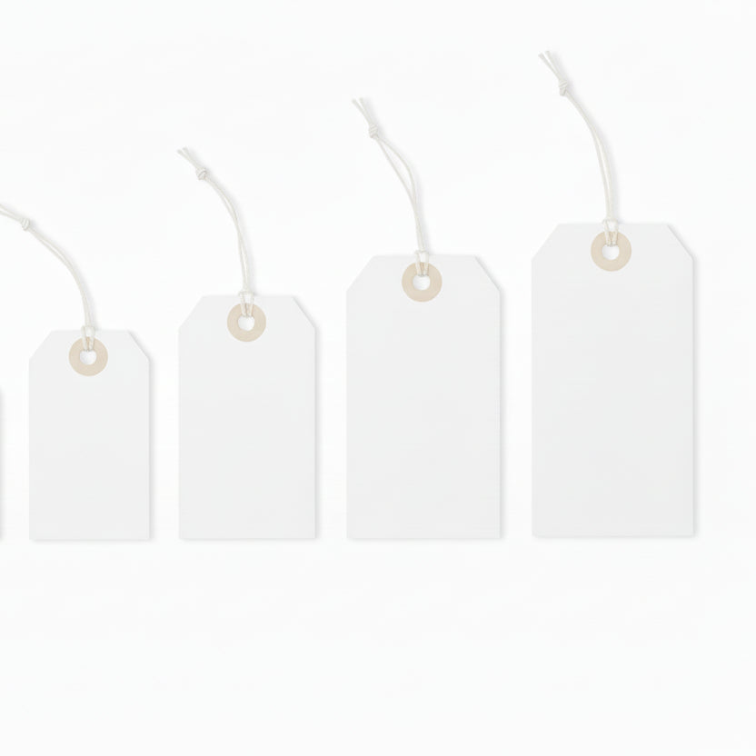 Manilla mærker, med snor, natur, pk. med 1000 stk., 35 x 70 mm