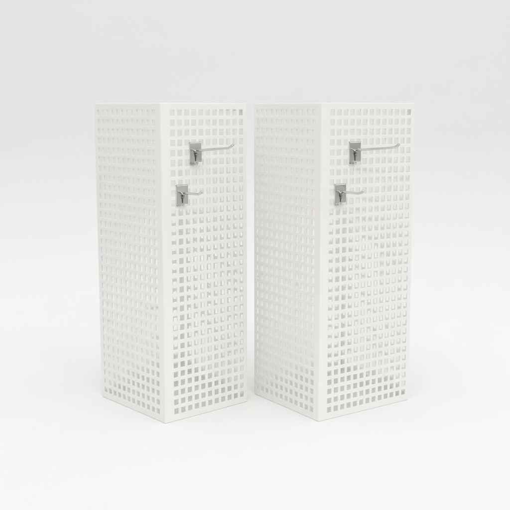 Vitt vinkel-display i metall – set om 2 st. Pris per st.