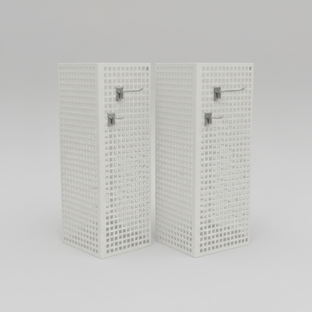 Vitt vinkel-display i metall – set om 2 st. Pris per st.
