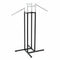SuperSellerS height-adjustable clothing rack with black frame and two straight and two slanted chrome arms