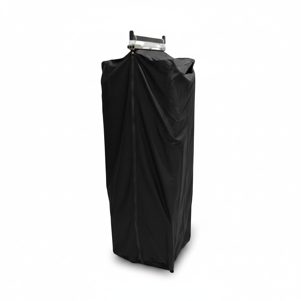 SuperSellerS black cotton garment collection bag with suitcase closure and carrying strap for hanger transport